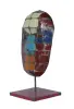  Product image 2 of the product “Small Mask on stand - Modell 4, 52cm height, sculpture from upcyceled oil barrel. ”